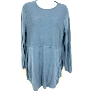 J. Jill Grace French Blue Wool Blend Side Slit Tunic Sweater Size M - Picture 1 of 10