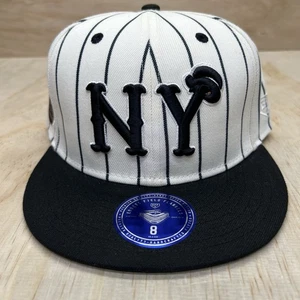 NEW New York Black Yankees Ebbets Field Flannels Pinstripe Fitted Cap Hat sz 8 - Picture 1 of 9