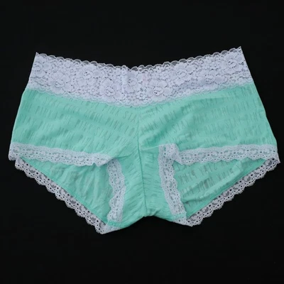 NOVA Calcinha Curta Victoria's Secret ROSA VINTAGE Algodão Renda Menino MÉDIA - Imagem 1 de 4