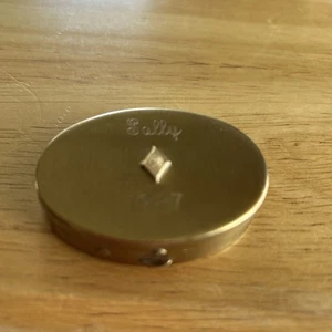 Vintage Brass Oval Hinged Trinket Box Name & Date- 2 1/4” Wide - Picture 1 of 7