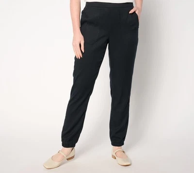 LOGO by Lori Goldstein Women's Plus Sz Pants 22 Regular Jogger Black A658953 - Image 1 of 4