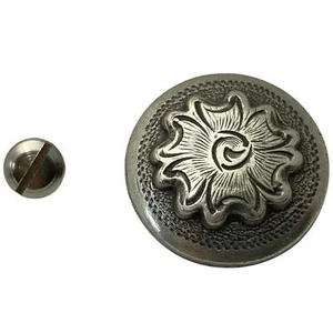 Flower Screw Back Concho - 1" - 4 Pack Conchos - Picture 1 of 3