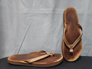 Rainbow Beach Flip Flop Thong Summer Sandal Womens Size Large Tan Beach - Picture 1 of 8