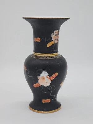 Jarrón Japonés S438 Kabuki Caras Demonio Duende Ópera Cantante Halloween Satsuma Foto 1 de 4
