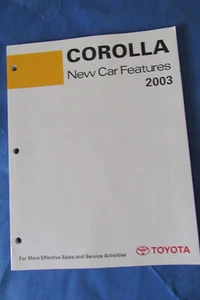 2003 Toyota Service Manual NCF221U COROLLA New Car Features Effective Sales - Picture 1 of 7