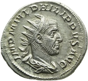 017. Moneda de plata romana. FELIPE I, AR Antoniniano. Roma. Roma std. VF - Imagen 1 de 2