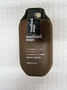 METHOD MEN~~SANDALWOOD + VETIVER~~BODY WASH TRAVEL SIZE 3.4 OZ 1 - Picture 1 of 2