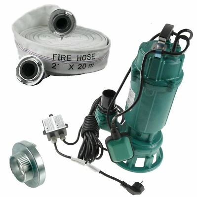 IBO DAMBAT Schmutzwasserpumpe Fäkalienpumpe Schneidmesser Tauchpumpe 1500W +20m Bauschlauch