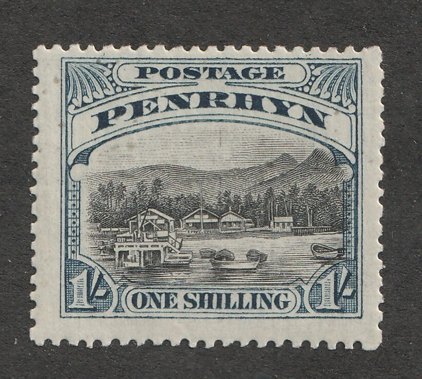 Penrhyn Sc# 30 1920 - Un chelín, pueblo y barcos. MH Cv$12 Foto 1 de 1