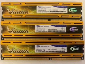 TEAM GROUP VULCAN 12GB (3X4GB) DDR3-1600MHz PC3-12800 1.5V TLYD34G1600HC9BK - Picture 1 of 2