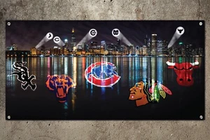 Custom Chicago Sports Teams Banner 2ft x 4ft - Picture 1 of 1