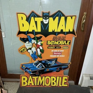 BATMAN STORE DISPLAY ON PLASTIC  TYPE POSTER BOARD AURORA BURRYS REPRO OF 1966 - Picture 1 of 15