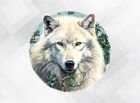 Winter Wolf White Watercolour vinyl sticker decal 6 size's  vb423