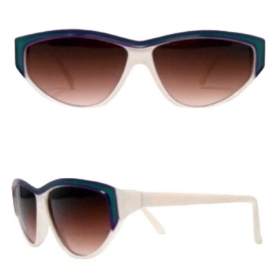 Óculos de sol branco angular ANNICK France 1970’s, Deadstock óptico francês - Imagem 1 de 4