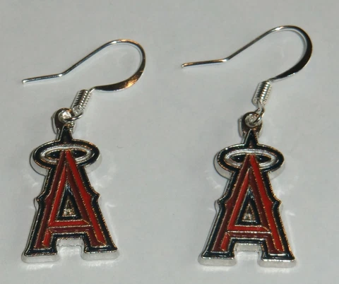 Los Angeles Anaheim Angels Dangle Earrings (Chrome) Licensed MLB Jewelry Cover