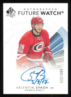 2017-18 SP Authentic Future Watch Inscribed AUTO #139 Valentin Zykov/50* /999 - Image 1 of 2