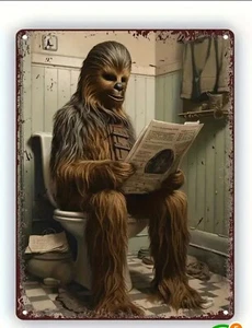 Vintage Metallschild Star Wars Chewbacca-Chewie/Kunst Geschenk Deko 20x30cm Kult - Bild 1 von 6