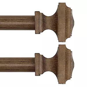 Wooden Curtain Rods for Windows 32-45 Inches Curtain Rod Diameter 1 Inch, Woo... - Picture 1 of 7