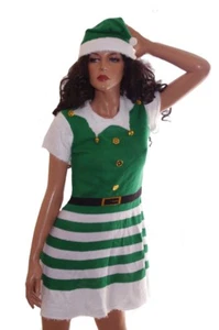 Mujeres JINGLE BELLS ELF Feo Navidad Suéter Vestido de Fiesta Plus 1X 2X 3X XL NUEVO - Imagen 1 de 1