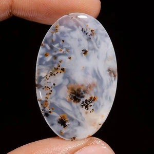 Natural Dendrite Opal Oval Shape Cabochon Loose Gemstone 24 Ct 33X21X3mm - Picture 1 of 5