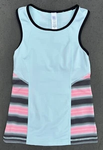 Ivivva by Lululemon Girls Tank Top Size 10 striped mint green pink black - Picture 1 of 5