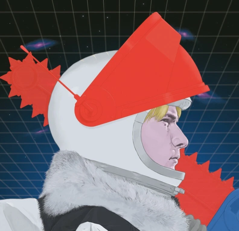 Original LEGO Art Ice Planet Male visor up 8"x8" print - Image 1 of 1