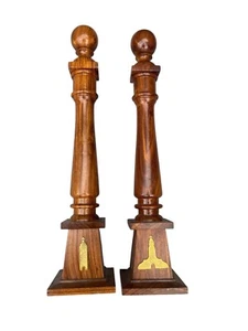 Handmade Masonic Wooden Columns Pair Senior Warden And Junior Warden - Picture 1 of 5