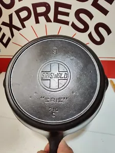"Completamente Restaurato" GRISWOLD GHISA #9 PADELLA Logo Inclinato 11" Stagionato Piatto - Foto 1 di 7