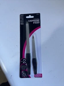 Sapphire Files, Twin Pack, Black. Elite Nail Tools - Picture 1 of 2