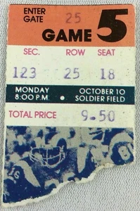 Joe Namath Last GM Ticket Pass 1977 /203 YDS /4 INT/CHICAGO BEARS /NY Jets Gd🏈 - Bild 1 von 3
