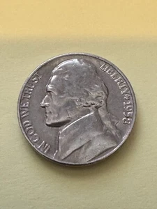 1958 P Jefferson Nickel Actual Coin - Picture 1 of 4
