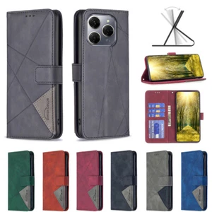 Para Tecno Spark 20 Pro 5G, Geometría Cuero Billetera Ranura para Tarjeta Abatible Estuche Cubierta - Imagen 1 de 25