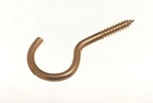 25 PK OF UNSHOULDERED BRASS PLATED CUP HOOK - ALL SIZES - Picture 1 of 1