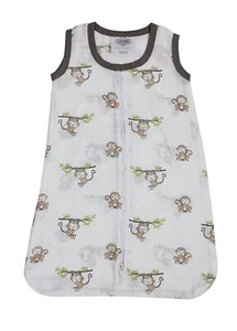 Bacati - Muslin Happy Monkeys Sleeping Bag (Wearable Blankets) Small - Picture 1 of 1