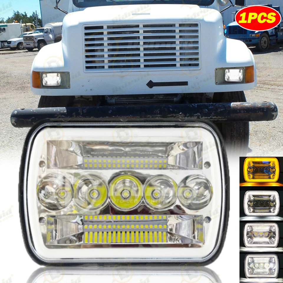 Faros LED 7x6" 5X7 Halo DRL para International Harvester 4700 4800 4900 8100 Foto 1 de 4