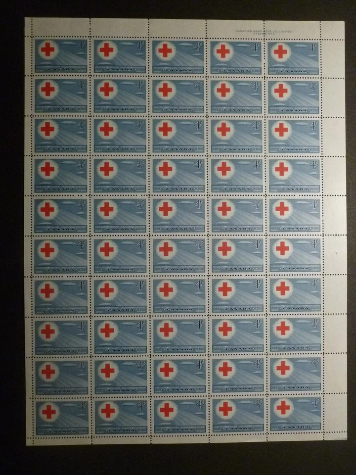 CANADÁ, 4c Cruz Roja como nueva UR placa #1 hoja, en muy buen estado, #317 Foto 1 de 1