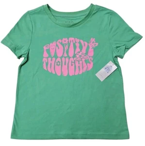 365 Kids From Garanimals Positive Thoughts Girls Green Pullover T Shirt Size 5 - Picture 1 of 6
