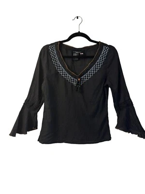 Top negro vintage Y2K Rampage Clothing Company talla XS/S manga campana Foto 1 de 4