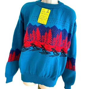 Y2K Pullover NEW Jumper Ski Sweater Cottagecore NOS Womens Large L 1990's Chunky - Picture 1 of 10