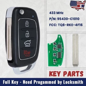 95430-C1010 For HYUNDAI SONATA 2015 2016 2017 FLIP REMOTE KEY FOB TQ8-RKE-4F16 - Picture 1 of 5