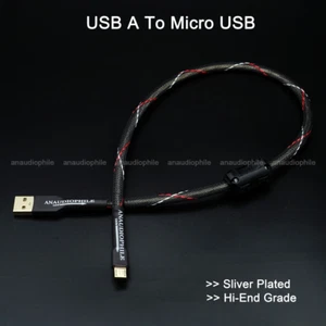 Sliver Plated USB a to Micro USB Cable 5N Hifi USB Type a to Micro Audio Data Ca - Picture 1 of 22