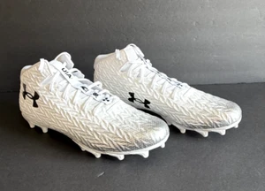 Under Armour Clone Mens 3027992-102 White Silver Football Cleats Size 12.5 - Picture 1 of 11