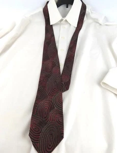 Daniel Craig Mens Tie Burgundy Multicolor Dotted Geometric Ovals Silk Italy - Picture 1 of 6