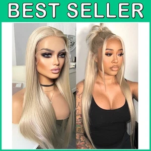 Stilvolle 22" aschblonde gerade Lace Front Perücke - Bild 1 von 8