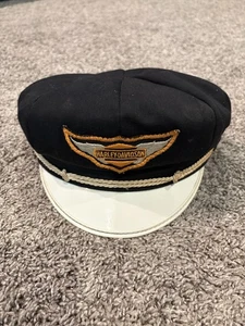 RARE🇺🇸VINTAGE🇺🇸1940s-1950s”HARLEY-DAVIDSON”MOTORCYCLES SIZE 7 HAT/CAP LQQK👀 - Picture 1 of 12