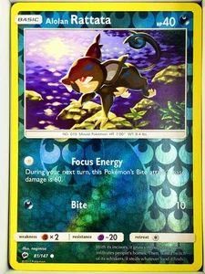 Alolan Rattata 81/147 English Set Unknown (2017) reverse holo - Picture 1 of 1