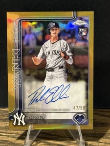 2025 Topps Chrome Baseball Duke Ellis True Gold Rookie Auto /50 Yankees - Bild 1 von 1