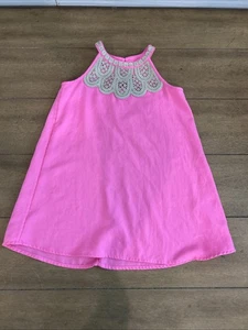 Vestido Lilly Pulitzer Niña Mini Perla Cambio Talla 5 Prosecco Oro Rosa Detalles - Imagen 1 de 8