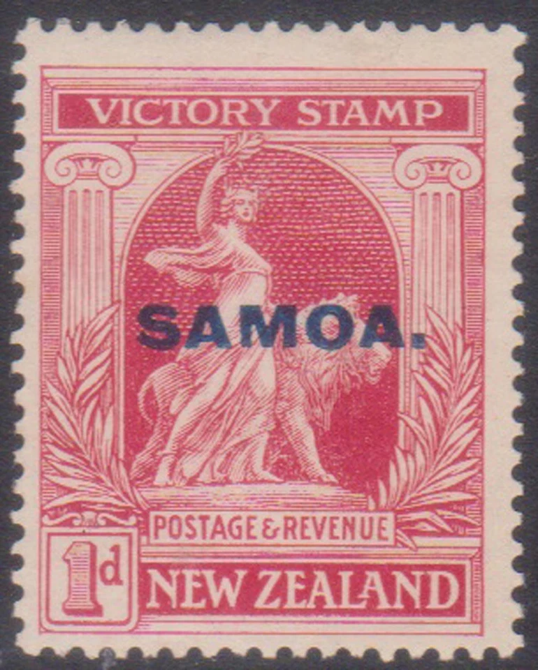(K40-22) 1934 Samoa 1d selo vermelho Victory O/P Samoa MH (V)  - Imagem 1 de 1
