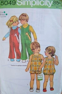 Vintage Simplicity 5049 Baby Toddler Sz 1 12m Sunsuit Romper Jumpsuit Pattern - Picture 1 of 2